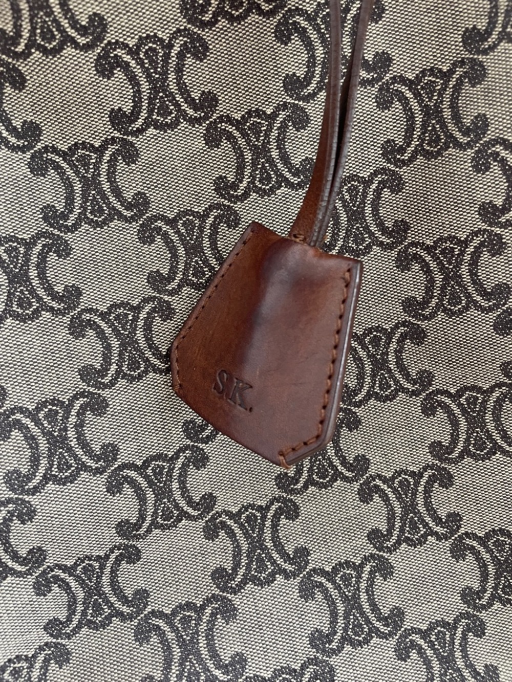 Celine Brown and Beige Canvas Logo Tote - Picture 2 of 9